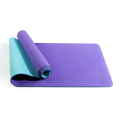 La aduana purpúrea clara no desliza la yoga amistosa Mat Foldable With Travel Bag de la TPE de Pilates Eco