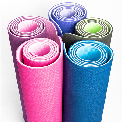 Yoga de una sola capa Mat Custom Logo de la TPE de la capa doble 6 milímetros para los ejercitantes de la yoga