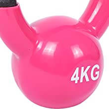 Entrenamiento sólido Kettlebell de la fuerza del arrabio del cuerpo del rosa para el entrenamiento casero del gimnasio 5