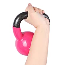 Entrenamiento sólido Kettlebell de la fuerza del arrabio del cuerpo del rosa para el entrenamiento casero del gimnasio 9