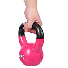 Entrenamiento sólido Kettlebell de la fuerza del arrabio del cuerpo del rosa para el entrenamiento casero del gimnasio 10