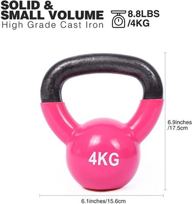 Entrenamiento sólido Kettlebell de la fuerza del arrabio del cuerpo del rosa para el entrenamiento casero del gimnasio