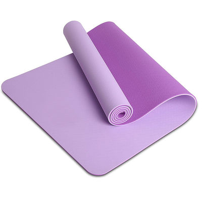 La aduana purpúrea clara no desliza la yoga amistosa Mat Foldable With Travel Bag de la TPE de Pilates Eco