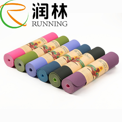 Modificado para requisitos particulares imprimiendo la yoga Mat Single Color de la TPE 6m m para la aptitud